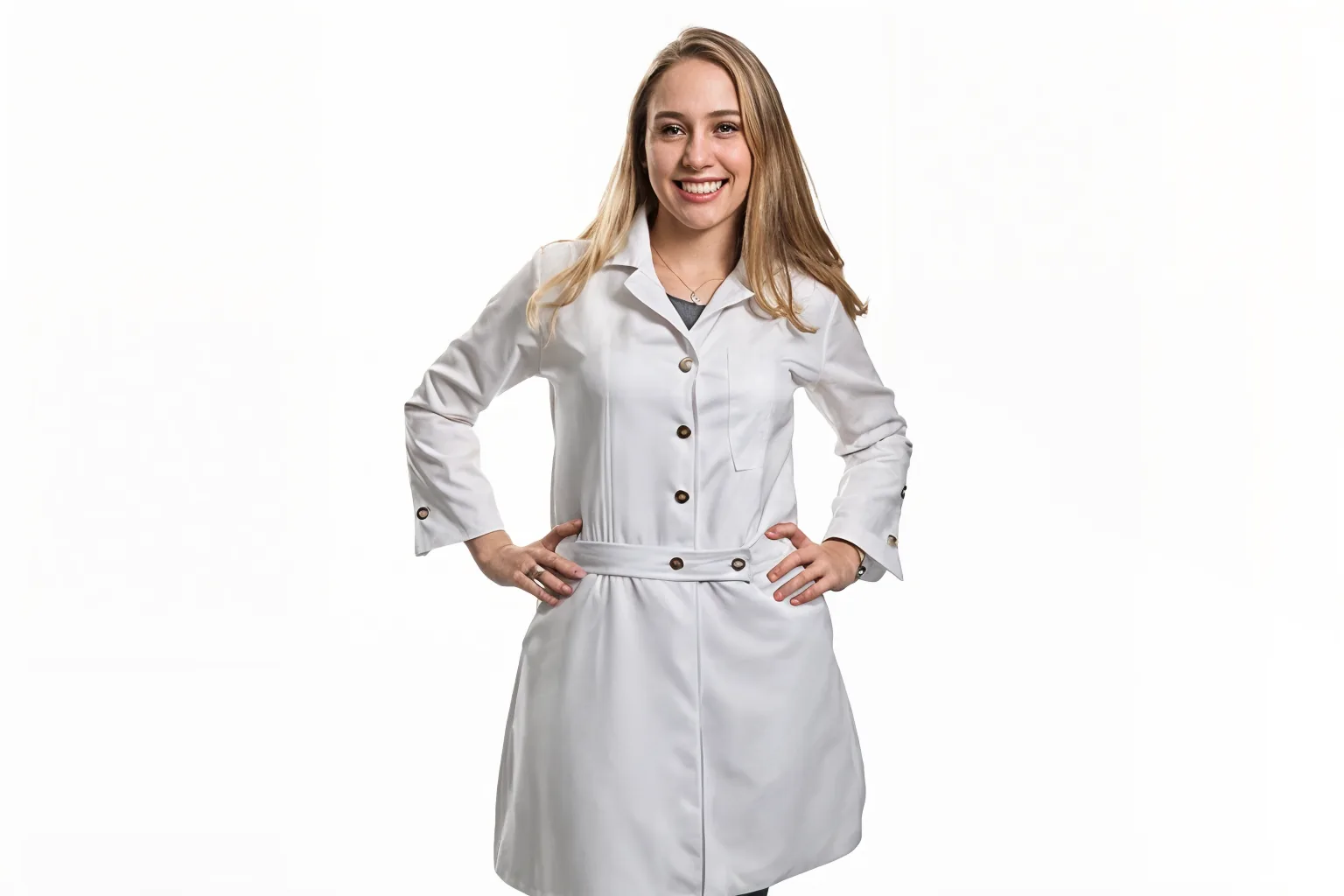 Jaleco feminino de manga longa