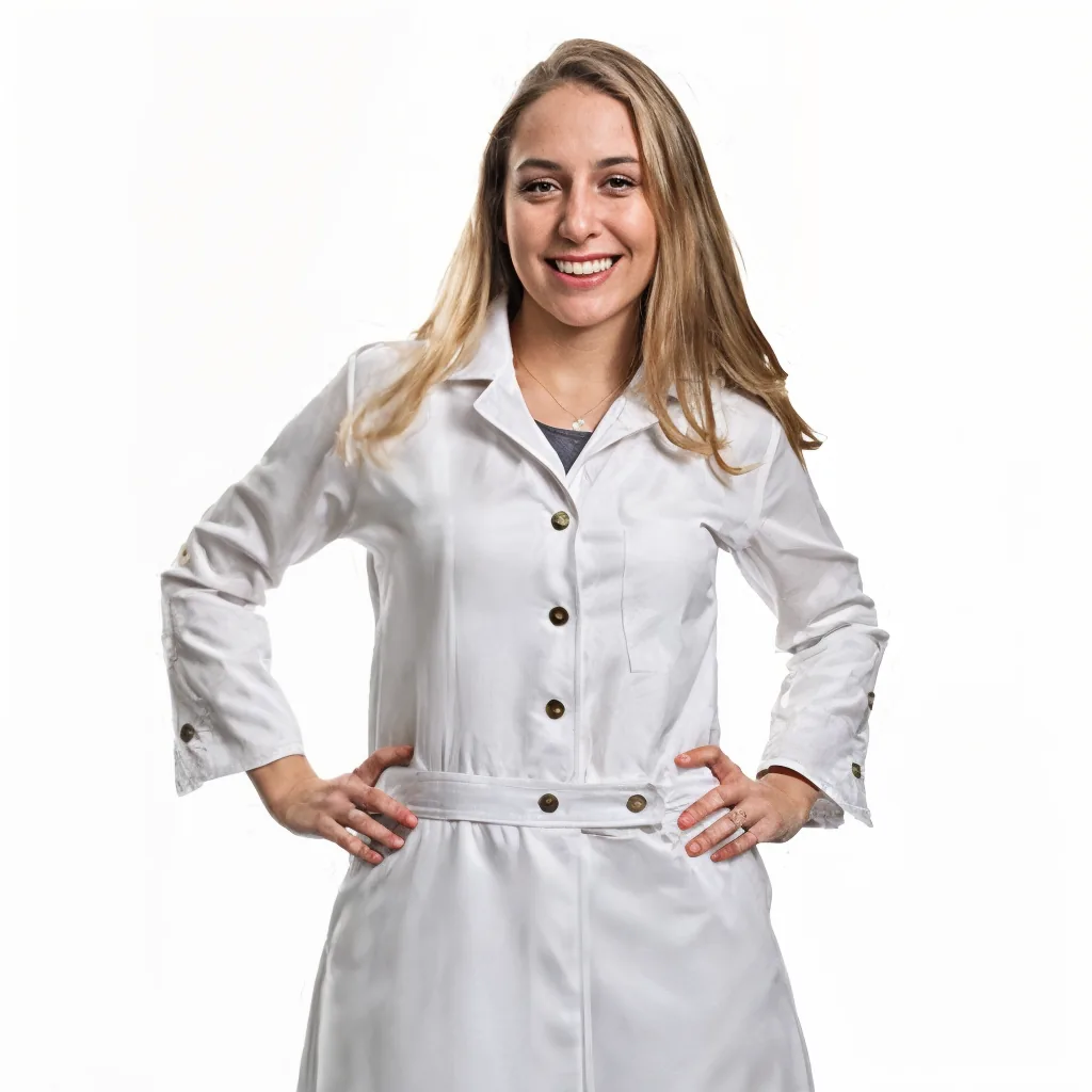 Avental branco de gola alta