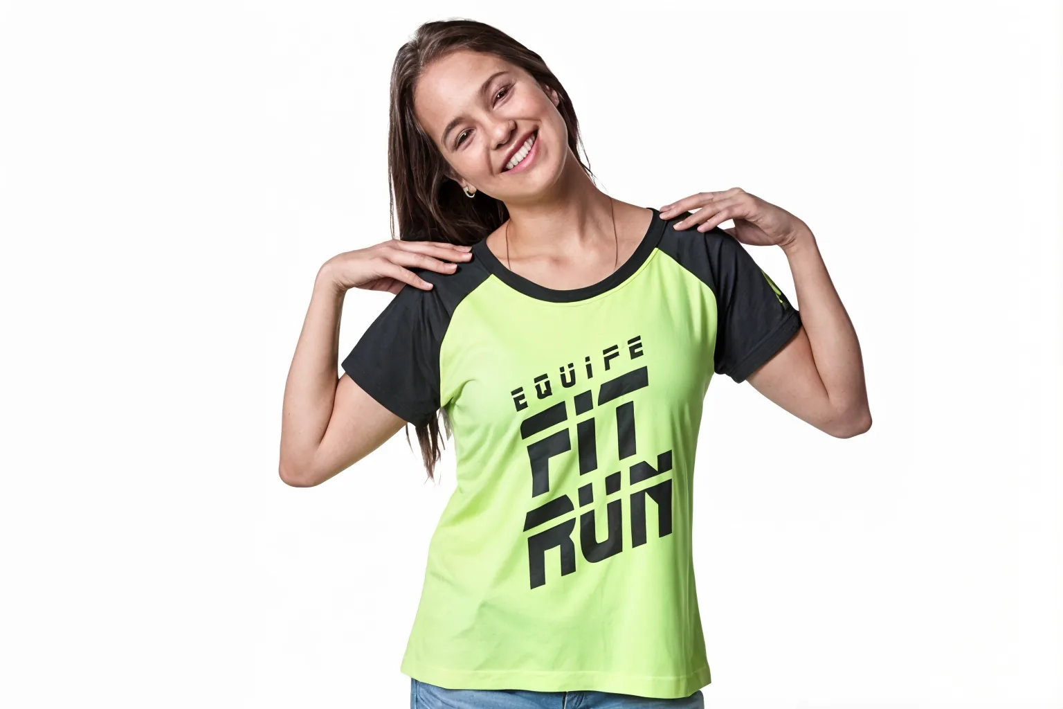 Camiseta de educação física com estampa da equipe